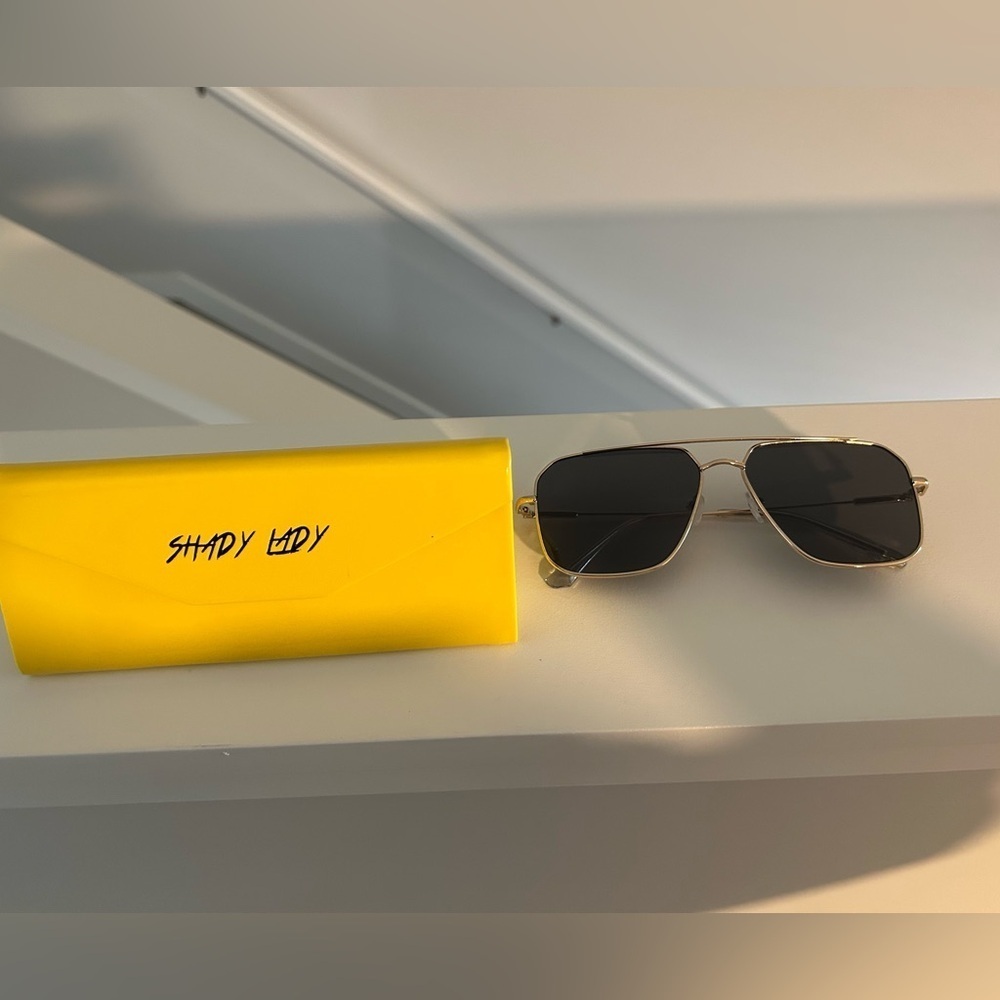 Black and Gold Aviator Sunglasses